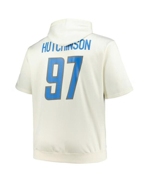 Men's Aidan Hutchinson Cream Detroit Lions Big Tall Short Sleeve Hoodie T-Shirt