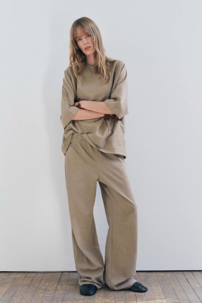 COTTON STRAIGHT-LEG TROUSERS