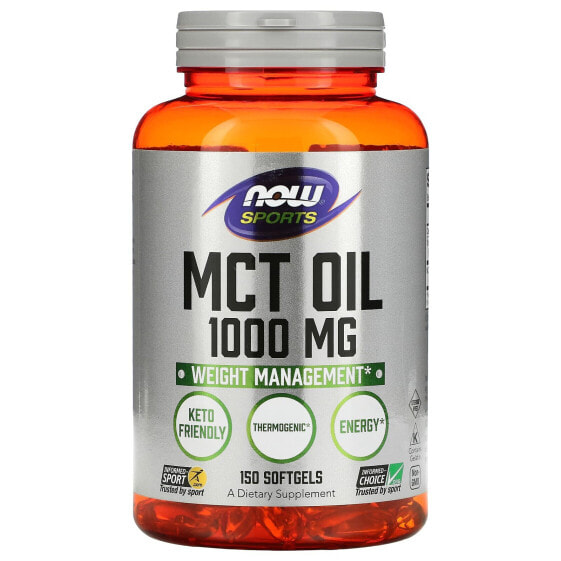 Витамины для похудения NOW Sports, MCT Oil, 1,000 мг, 150 капсул