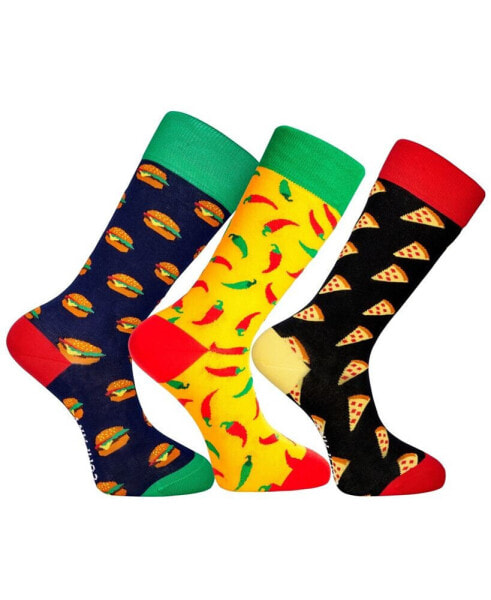 Men's Houston Novelty Luxury Crew Socks Bundle Fun Colorful with Seamless Toe Design, Pack of 3