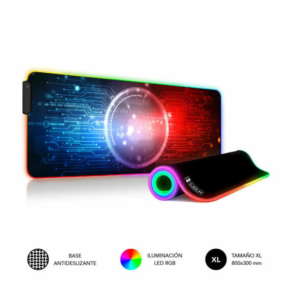 Коврик для мыши нескользящий Subblim SUBMP02RGB12 80 x 30 см