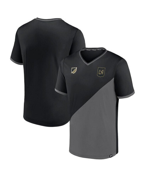 Men's Black, Gray LAFC Striker V-Neck T-shirt