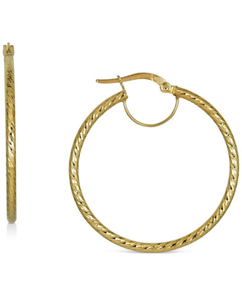 Серьги Italian Gold 10k Gold 30mm Hoops