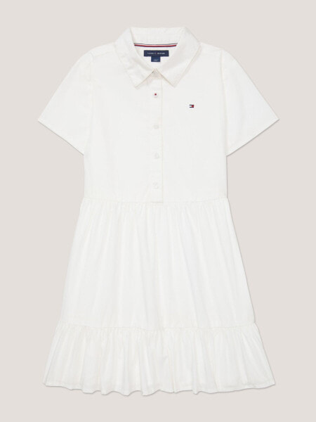 Kids' Short-Sleeve Tiered Shirtdress