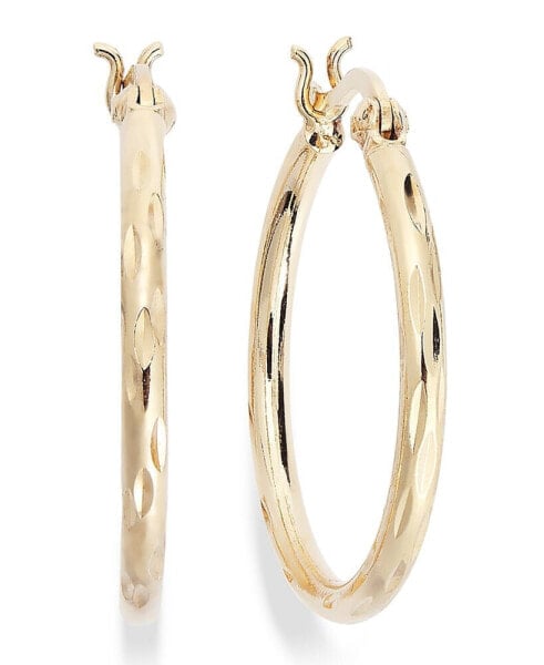 Giani Bernini Small Diamond-Cut Hoop Earrings in 18k Gold over Sterling Silver, 1", Created for Macy's