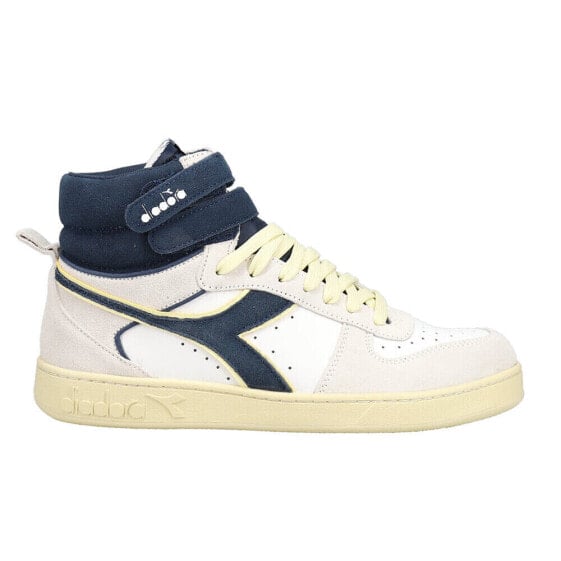 Diadora Magic Basket Mid Suede Leather High Top Mens Blue, White Sneakers Casua