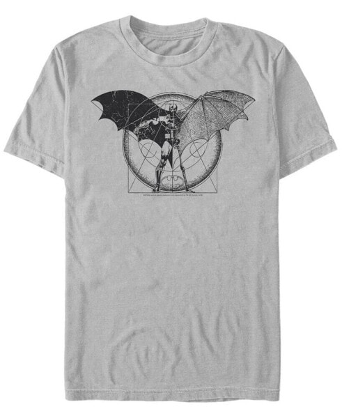 DC Men's Batman Geometric Schematic Short Sleeve T-Shirt