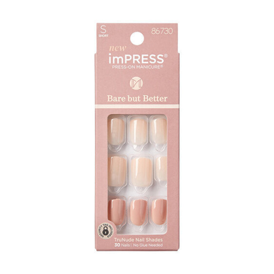 Прозрачные самоклеющиеся ногти imPRESS BBB Nail Simple Pleasure 30 шт Kiss