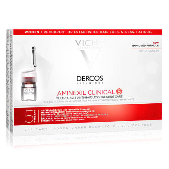 Многоцелевое средство против выпадения волос для женщин Dercos Aminexil Clinical 5 x 21 6 мл
