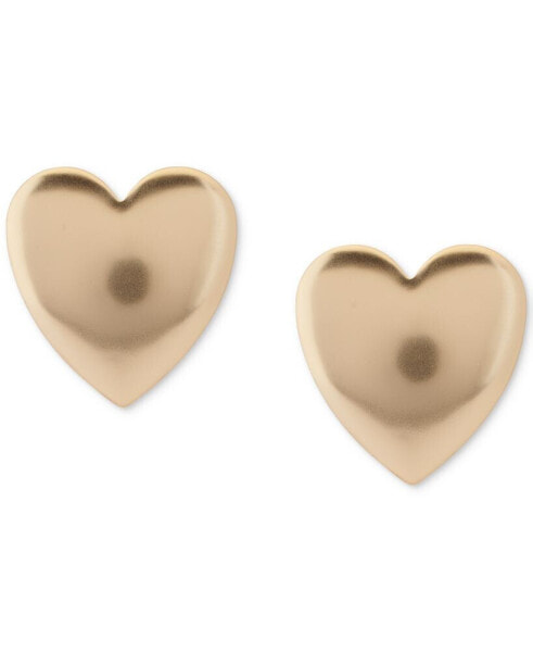 Puffy Heart Statement Button Earrings