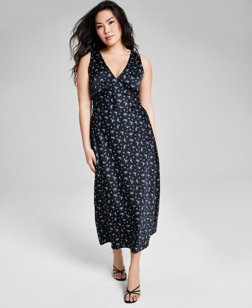 Women's Satin Sleeveless Maxi Dress, Created for Macy's