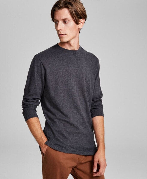 Men's Regular-Fit Ottoman Ribbed Long-Sleeve T-Shirt, Created for Macy's