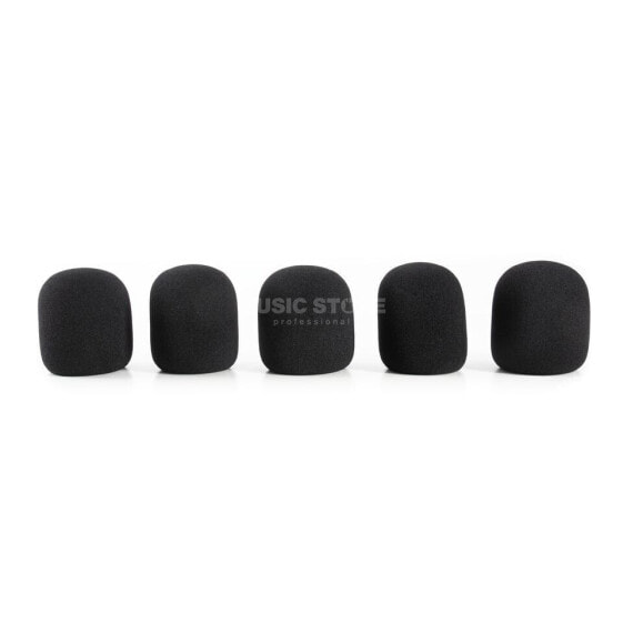 MUSIC STORE Microphone Windscreens, 5 Pack Black