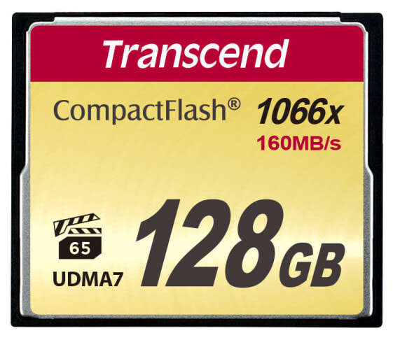 Transcend CompactFlash 1000x 128GB - 128 GB - CompactFlash - MLC - 160 MB/s - 120 MB/s - Black