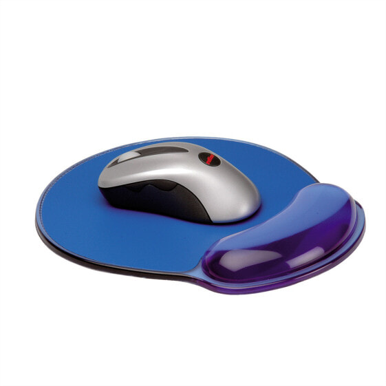 ROLINE Silicon Mousepad with Wristrest - transparent blue - Blue