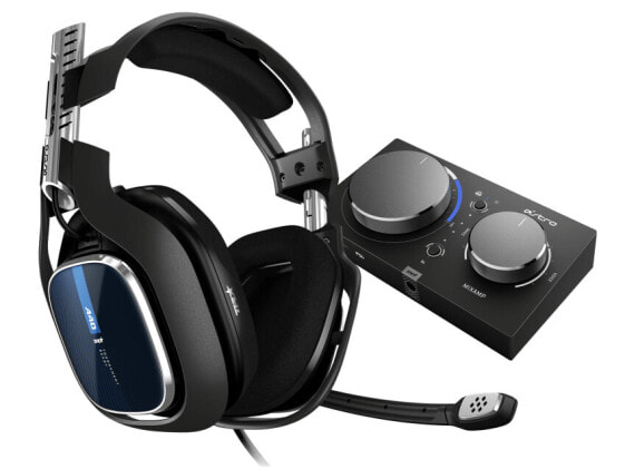 Logitech ASTRO Gaming A40 TR + MixAmp Pro TR - Kopfhörer - Kopfband - Gaming - Schwarz - Blau - Binaural - Verkabelt