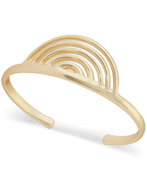 Gold-Tone Openwork Half Circle Cuff Bracelet