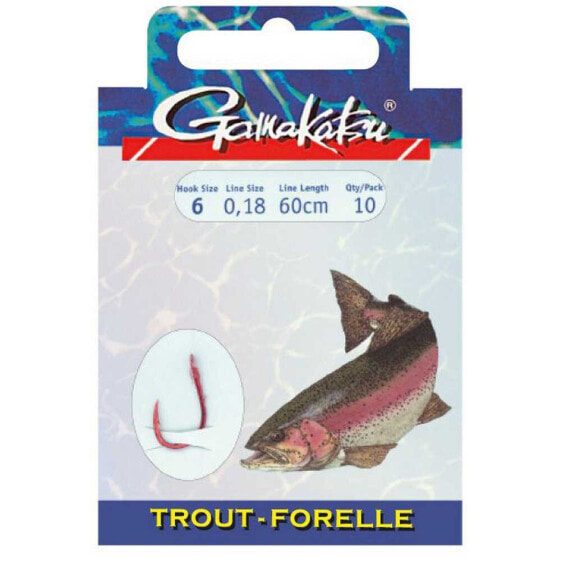 GAMAKATSU Booklet Trout 3610N Tied Hook 0.160 mm 100 cm