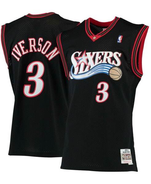 Men's Allen Iverson Black Philadelphia 76Ers 2000-01 Hardwood Classics Swingman Jersey