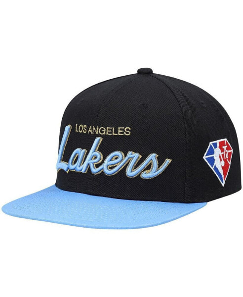 Men's Black Los Angeles Lakers NBA 75th Anniversary Snapback Hat