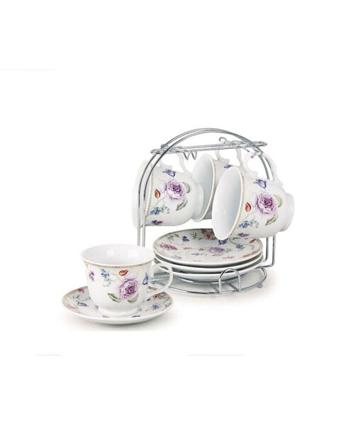 8-pc 8oz Coffee Cup and Saucer Set, Service for 4