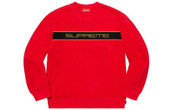 Supreme FW19 刺绣Logo抓绒圆领卫衣 男女同款 红色 送礼推荐 / Худи Supreme FW19 Logo SUP-FW19-915