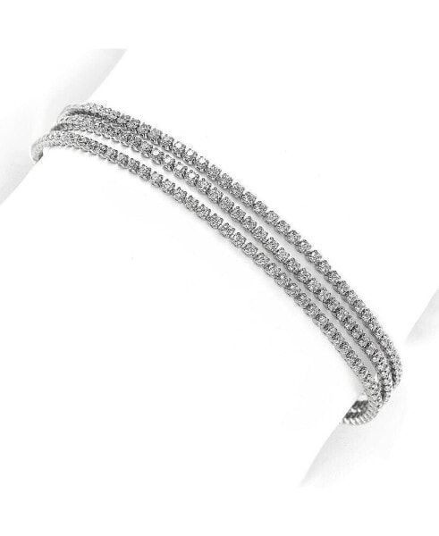 Браслет Suzy Levian Sterling Silver 3 Row CZ