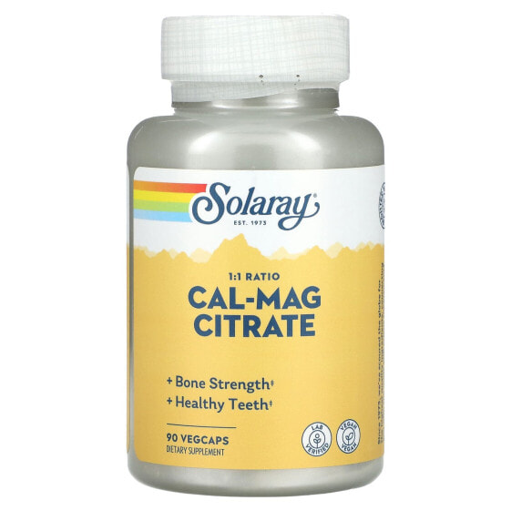 Минеральная добавка SOLARAY Cal-Mag Citrate 1:1, 90 капсул