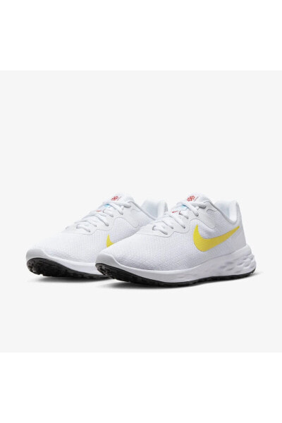 NikeW Revolution 6 NN [DC3729-105] Koşu Ayakkabısı Beyaz Opti Sarı