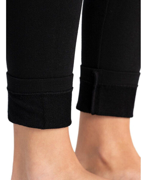 Women's Terry Lined Leggings, Blk Terry, S/M