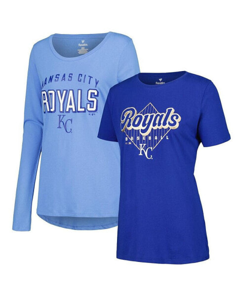 Women's Light Blue/Royal Kansas City Royals T-Shirt Combo Pack