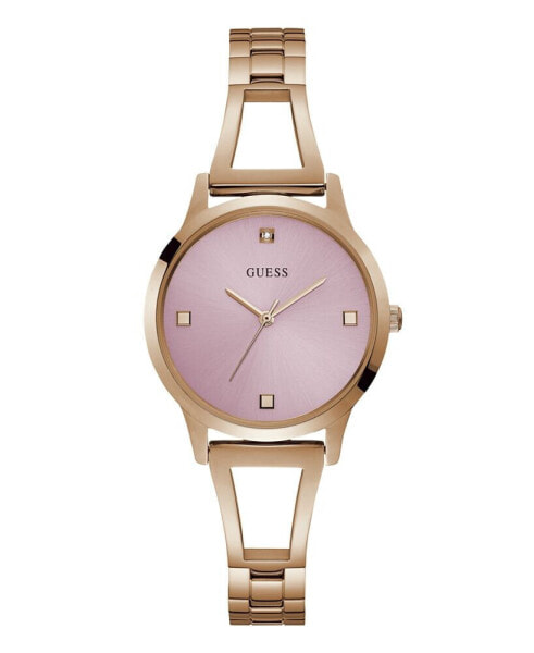 Women's Analog Rose Gold Tone Stainless Steel Watch 34 mm