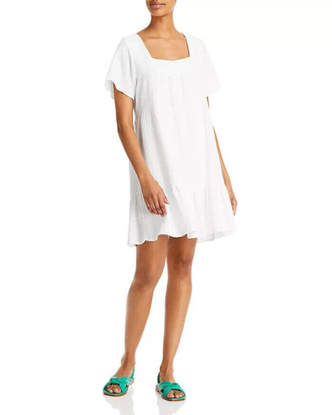 Rails Women's Valentina Square-Neck Tiered Gauze Dress White Size S