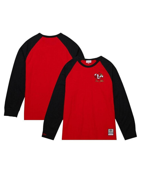 Men's Red Louisville Cardinals Legendary Slub Raglan Long Sleeve T-shirt