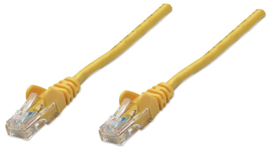 IC Intracom Network Patch Cable - Cat5e - 20m - Yellow - CCA - U/UTP - PVC - RJ45 - Gold Plated Contacts - Snagless - Booted - Polybag - 20 m - Cat5e - U/UTP (UTP) - RJ-45 - RJ-45 - Yellow