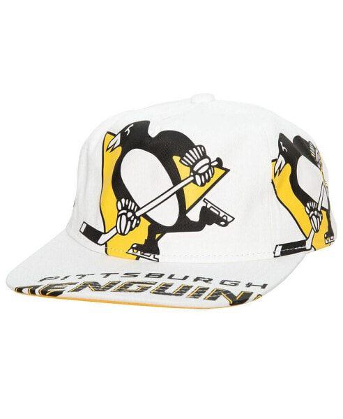 Men's White Pittsburgh Penguins In Your Face Deadstock Snapback Hat