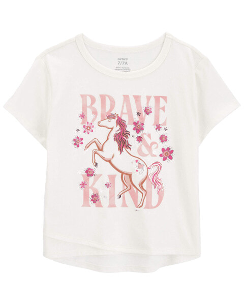 Kid Brave & Kind Horse Graphic Tee 5