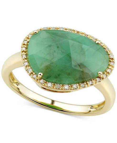 Emerald (4 ct. t.w.) & Diamond (1/10 ct. t.w.) Statement Ring in 14k Gold (Also in Ruby & Sapphire)