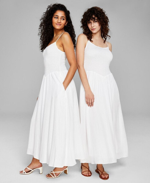 Women's Sleeveless Smocked Maxi Dress, Created for Macy's