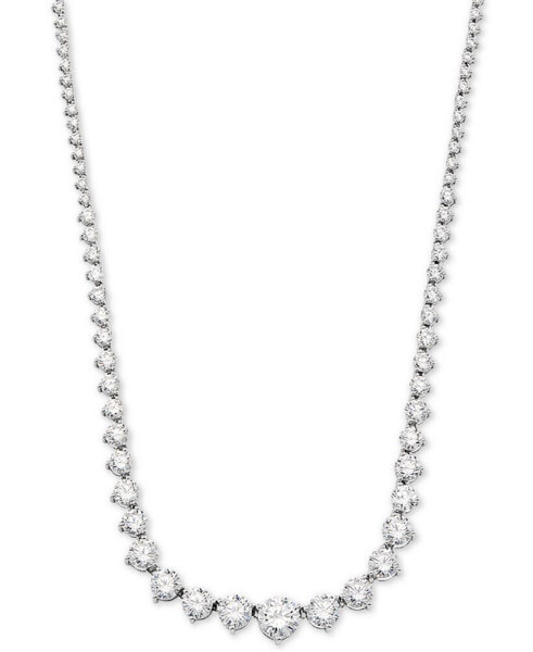 Arabella cubic Zirconia Graduated 17" Necklace in Sterling Silver, Created for Macy's