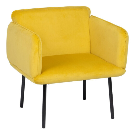 Armchair Yellow Black 100 % polyester 76 x 64 x 77 cm