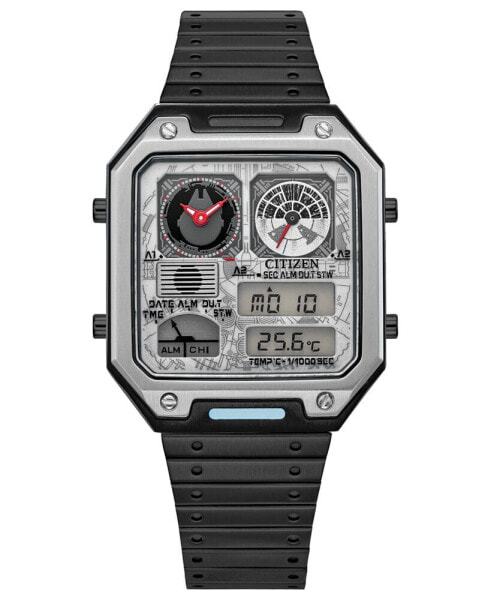 Men's Star Wars Millennium Falcon Ana-Digi Gray-Tone Stainless Steel Bracelet Watch 33mm