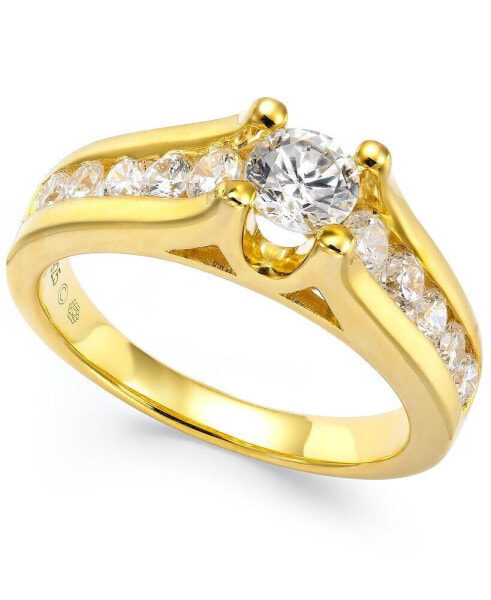 Certified Diamond Channel Engagement Ring in 14k Gold (1 ct. t.w.)