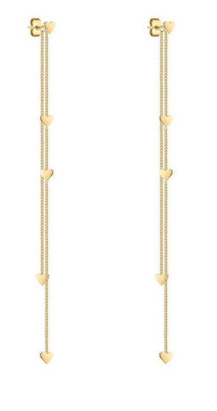 Long chain earrings with 3in1 hearts TJ-0087-E-12