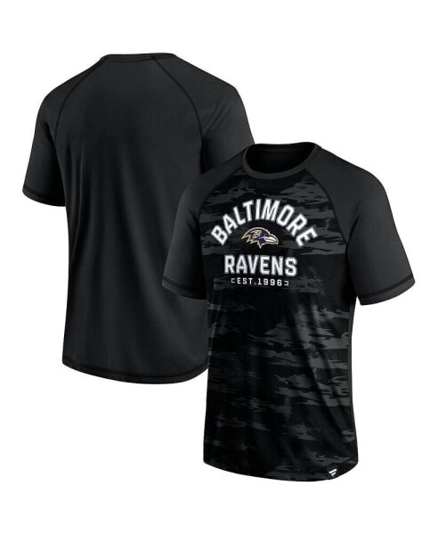 Men's Baltimore Ravens Blackout Hail Mary Raglan T-shirt