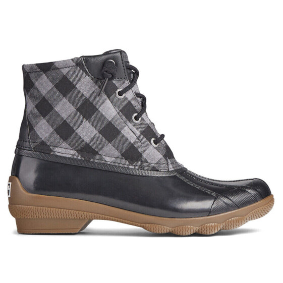 Sperry Syren Gulf Plaid Duck Womens Black Casual Boots STS85655