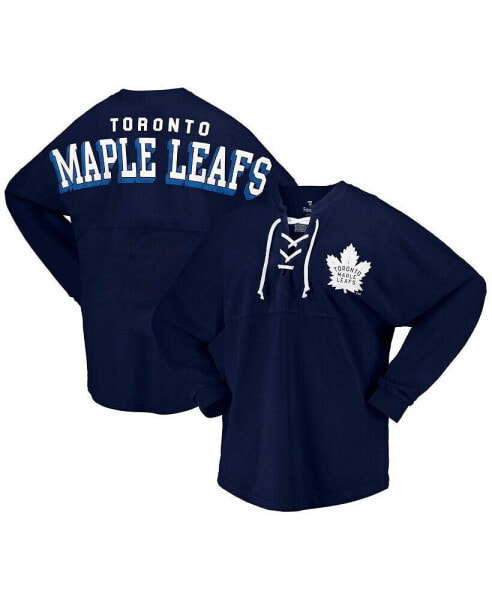 Футболка женская Fanatics Toronto Maple Leafs Spirit с V-образным вырезом, с длинным рукавом