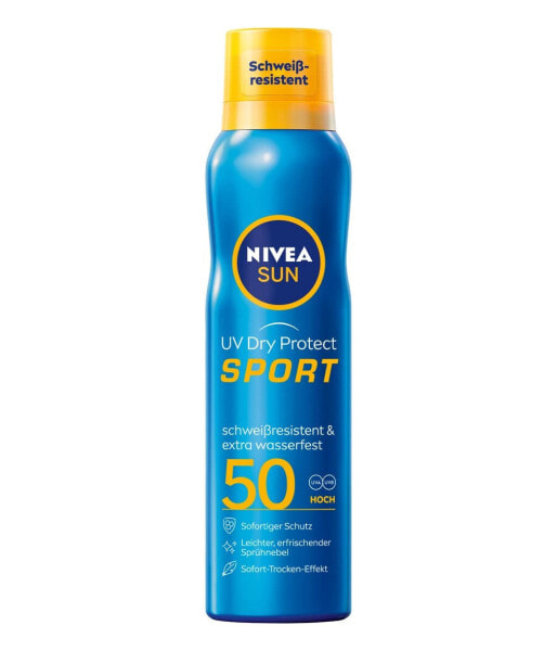 Nivea Sun UV Dry Protect Refreshing Spray SPF 50 (200 ml), Sun Protection for Spraying, Non- Sticky and Non-Greasy, Sun Spray with Very High Sun Protection Factor