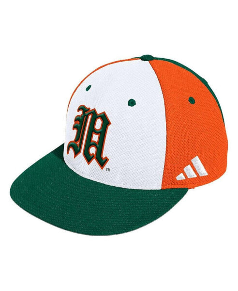 Men's White Miami Hurricanes On-Field Baseball Fitted Hat