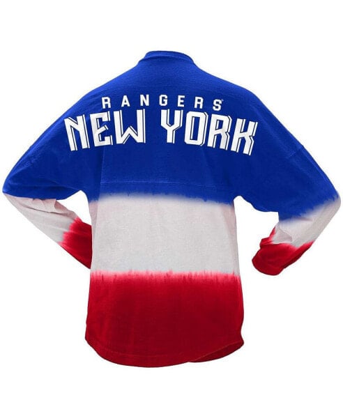 Women's Blue, Red New York Rangers Ombre Long Sleeve T-shirt